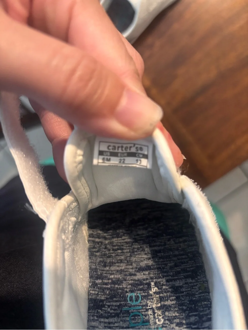 Carter's White Kids Velcro & Lace Sneakers
